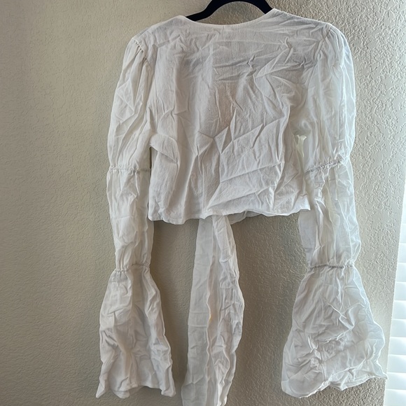 Bananhot X REVOLVE Tie Front Top in white - Picture 12 of 12